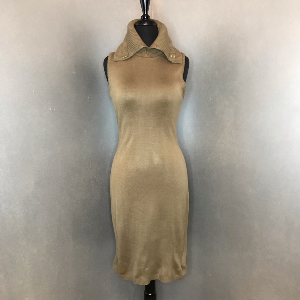 Calvin Klein Taupe Sleeveless Sweater Dress Size M